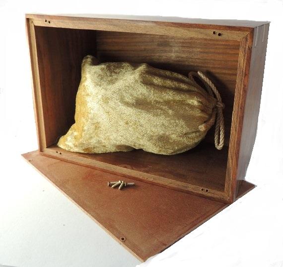 Pet Pillbox Style Cremation Urn And Optional Engraved Name Plate (Light finish)